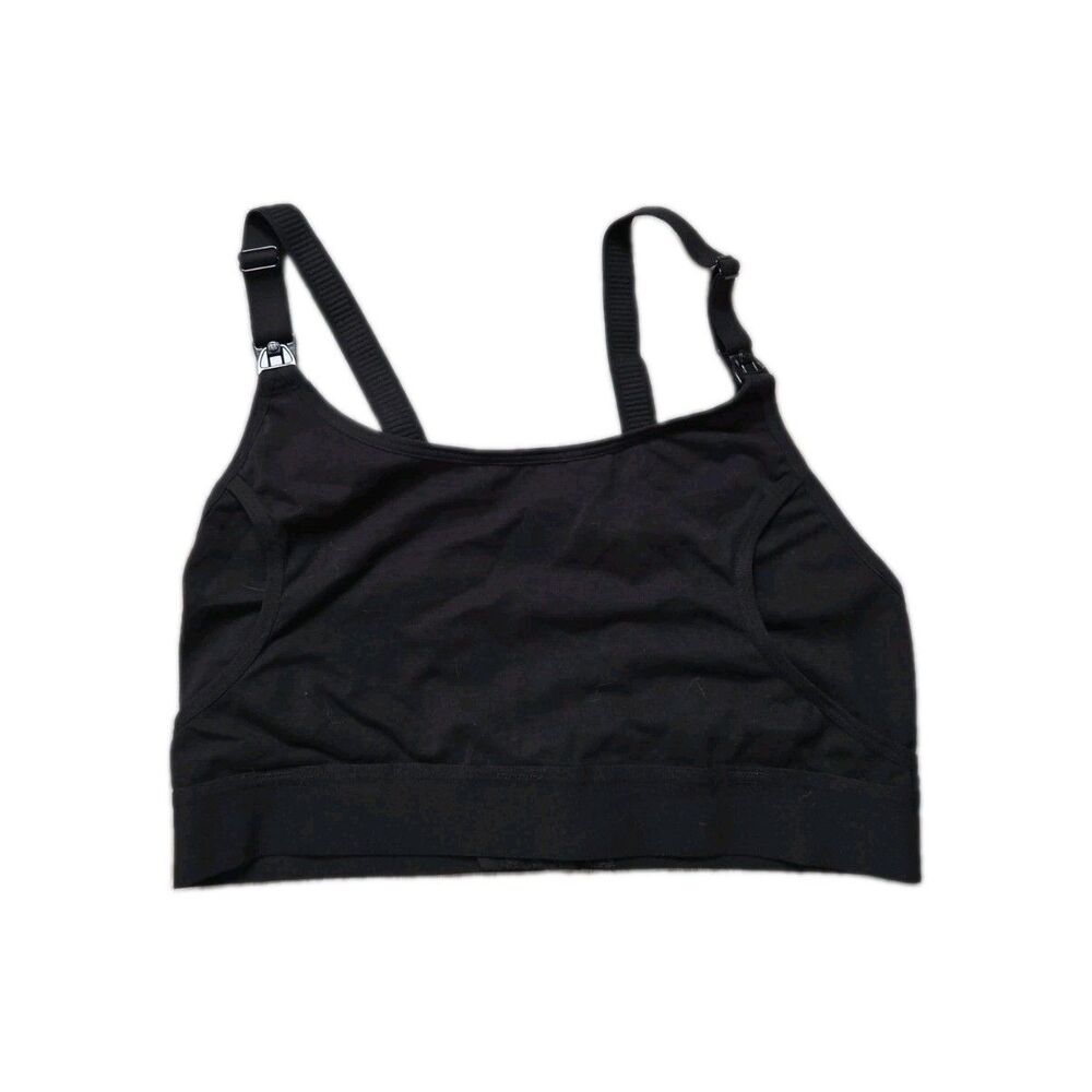 Momcozy Black Nursing Maternity Sports Bra Adjustable Straps Womens M GUC